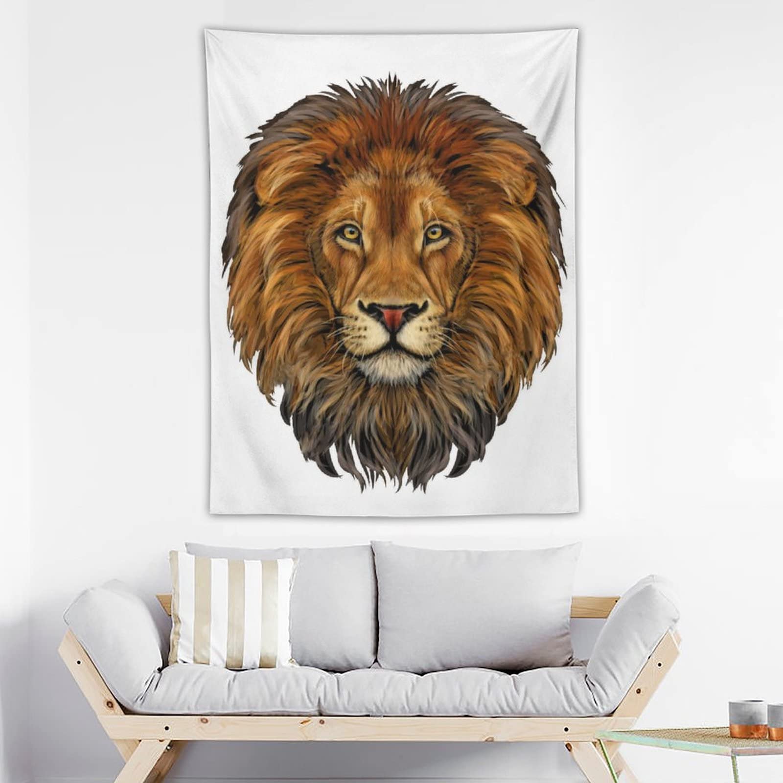 Amazon.co.jp: ライオンの顔タペストリー 大判 壁掛け おしゃれ 壁飾り